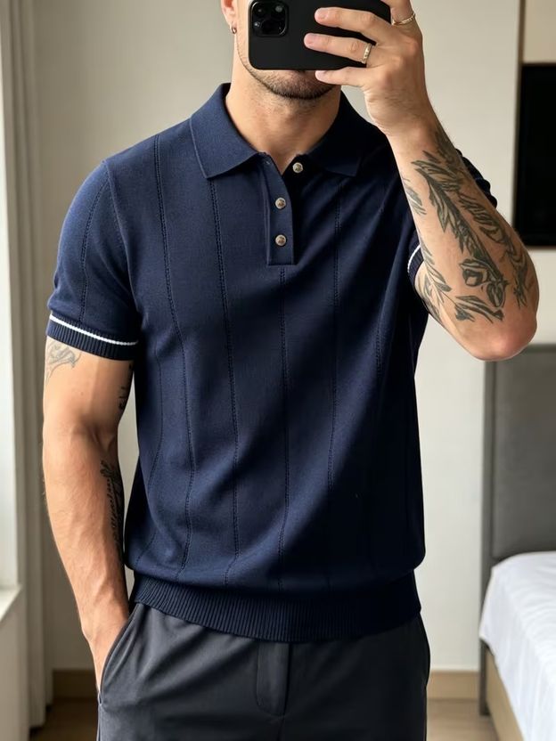 sti Men White Pure Cotton Polo Neck T-Shirt - Image 6