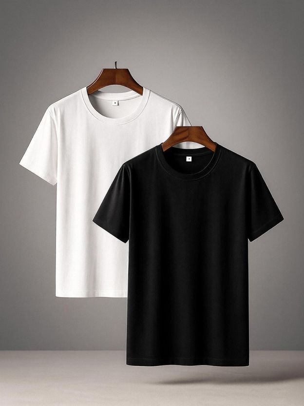 TIGERSNAKE Men's 2-Pack Round Neck Cotton Blend T-Shirts Pack of 2 - Image 1