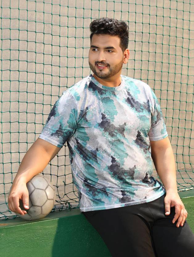 Instafab Plus Printed Men Crew Neck Multicolor T-Shirt