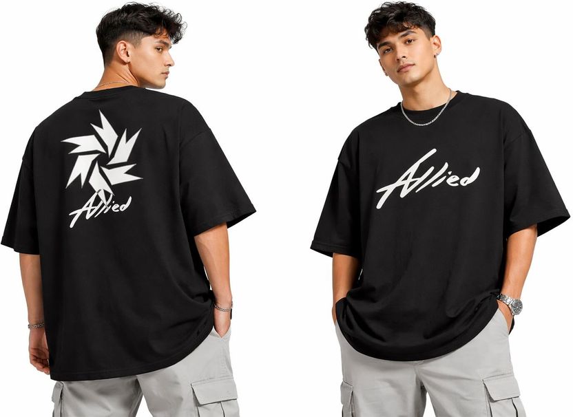 REDkLO Men Black Cotton Blend T-Shirt - Image 2