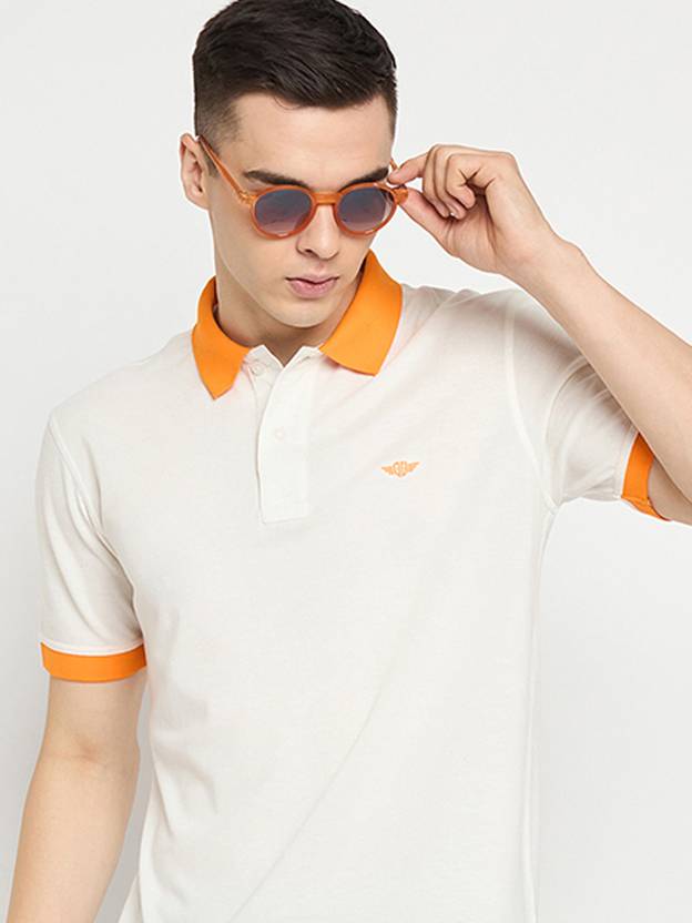 GETGOLF Solid Men Polo Neck White T-Shirt