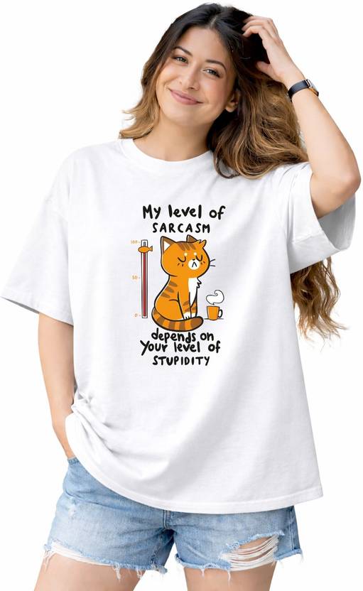 Stem Rope Graphic Print Women Round Neck White T-Shirt
