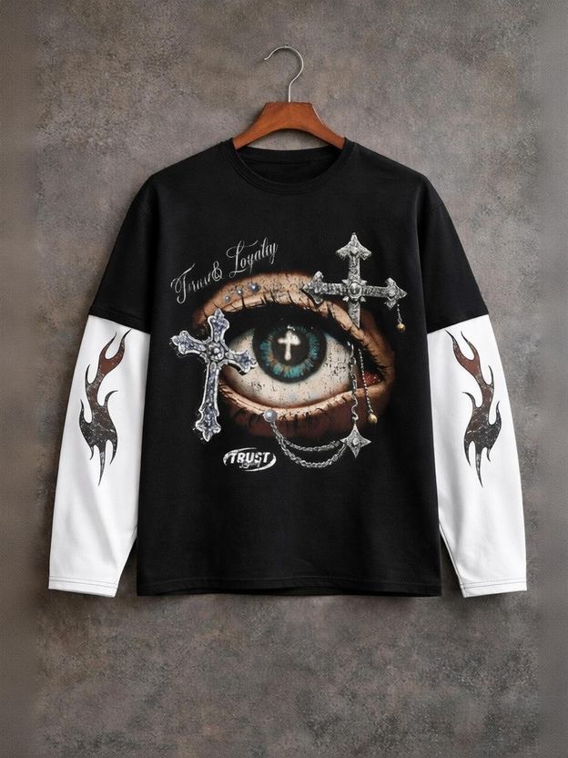 Eddicted Men Black Cotton T-Shirt - Image 1