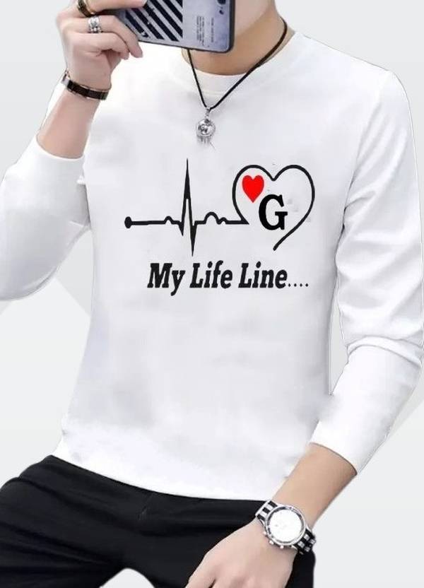 ApheFashion Men Printed, Typography Round Neck Polyester White T-Shirt