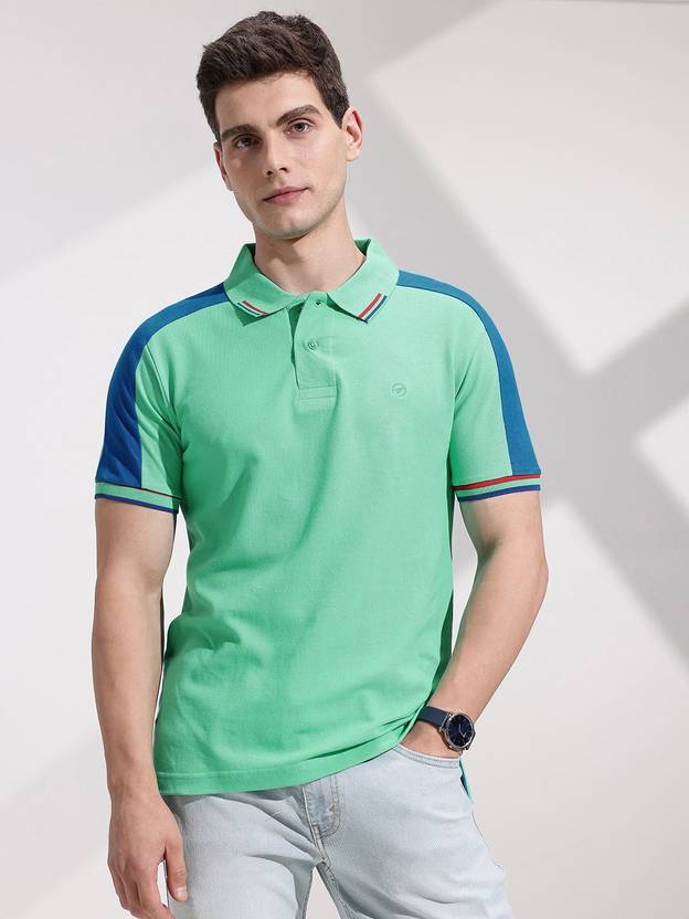INVICTUS Men Solid Polo Neck Pure Cotton Green T-Shirt