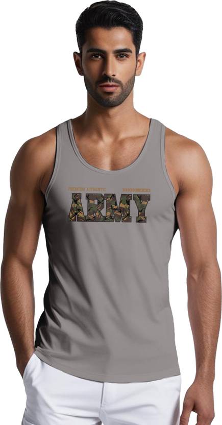 PeppyZone Men Printed, Typography Round Neck Pure Cotton Grey T-Shirt