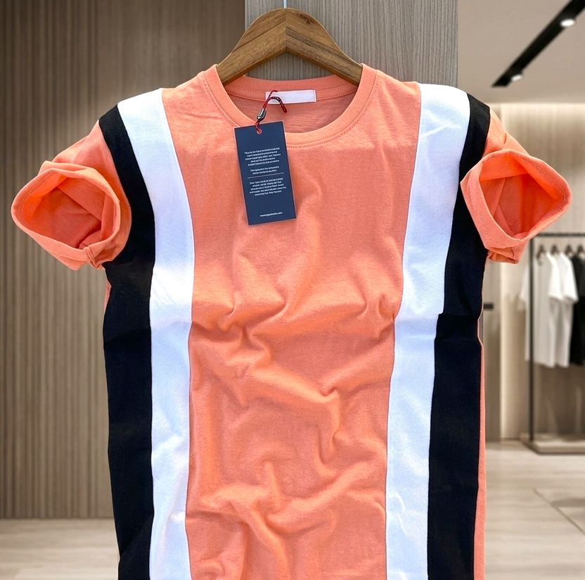 Gofit Men Colorblock Round Neck Polyester T-Shirt (Grey, Pink) - Image 3