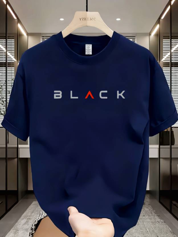 crewmax Typography Men Round Neck Navy Blue T-Shirt