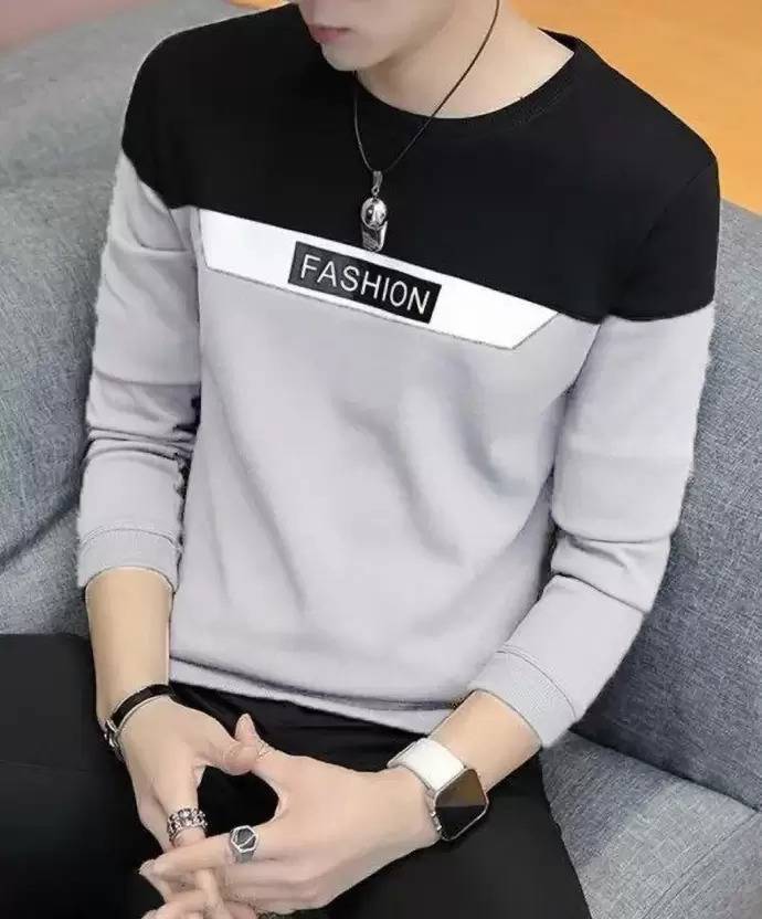 Men Self Design Round Neck Cotton Blend Multicolor T-Shirt