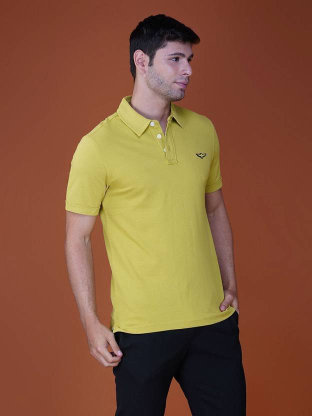 Zvezda Men Solid Polo Neck Pure Cotton Green T-Shirt