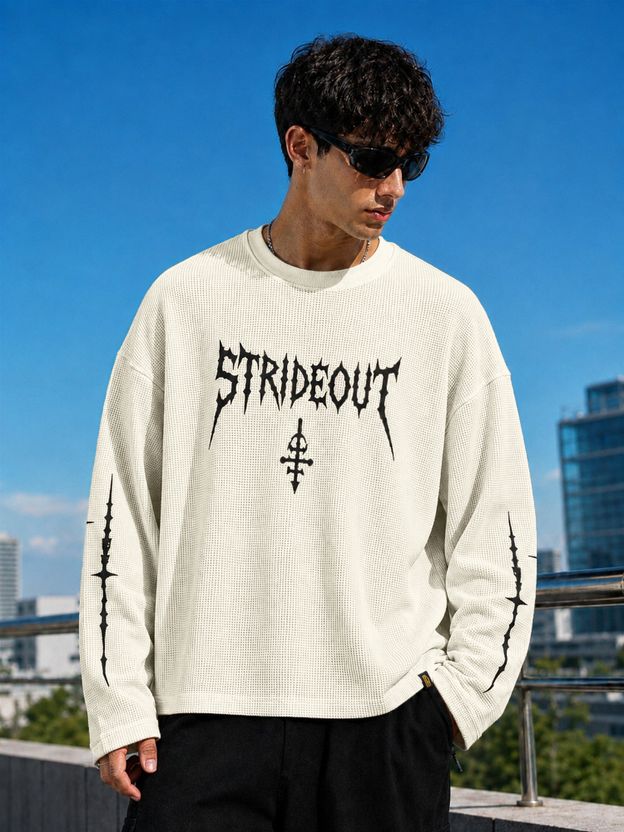 MANIAC Men White Black Printed Round Neck Cotton Blend T-Shirt - Image 1