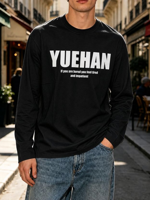 SHABIB Men Navy Blue Cotton Blend T-Shirt - Image 7