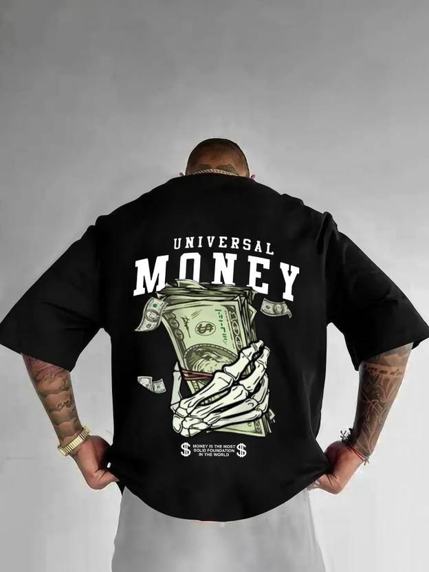 Beaumen Printed, Typography, Graphic Print Men Round Neck Black T-Shirt