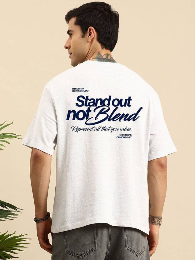 Mast & Harbour Men Printed Round Neck Cotton Blend Silver T-Shirt