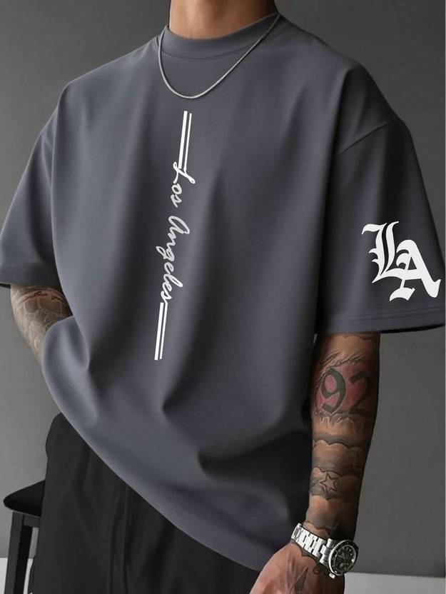 BNT Typography Men Round Neck Grey T-Shirt