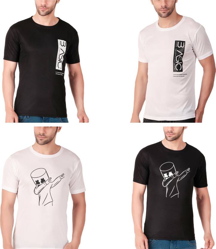 PUREHYPE Men Graphic Print Round Neck Polyester White T-Shirt