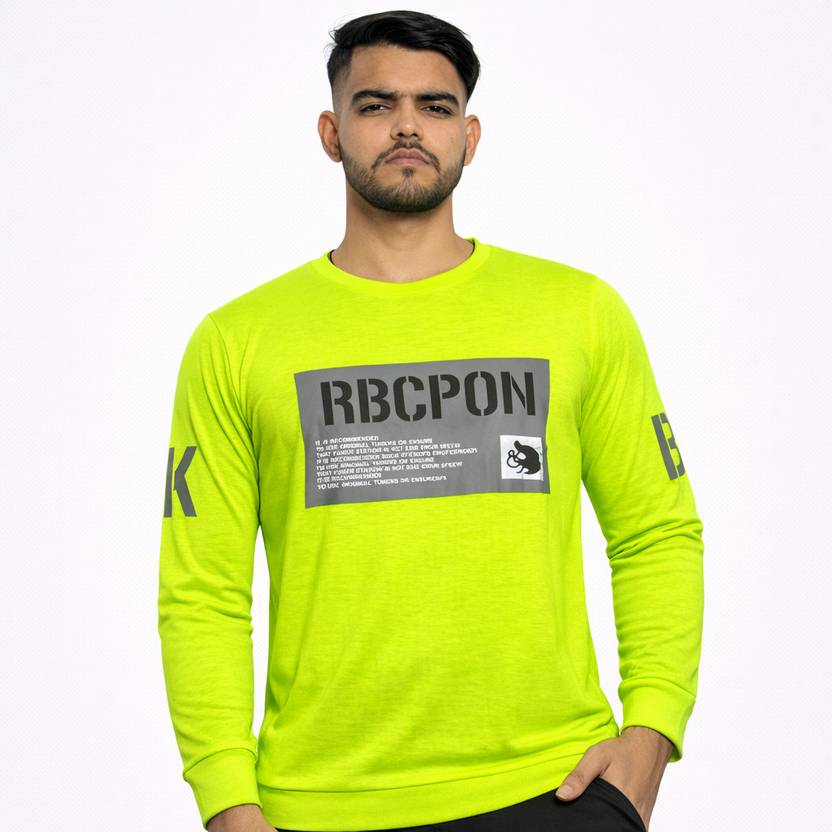 Bhadawar Creations Printed Men Round Neck Light Green T-Shirt