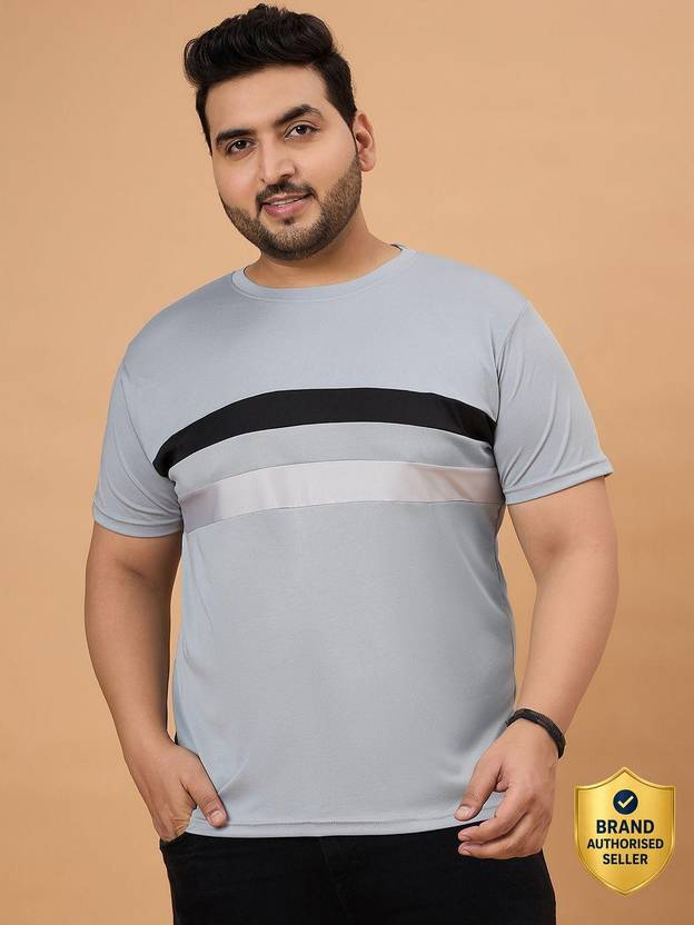 bigbanana Men Colorblock Round Neck Polyester Multicolor T-Shirt
