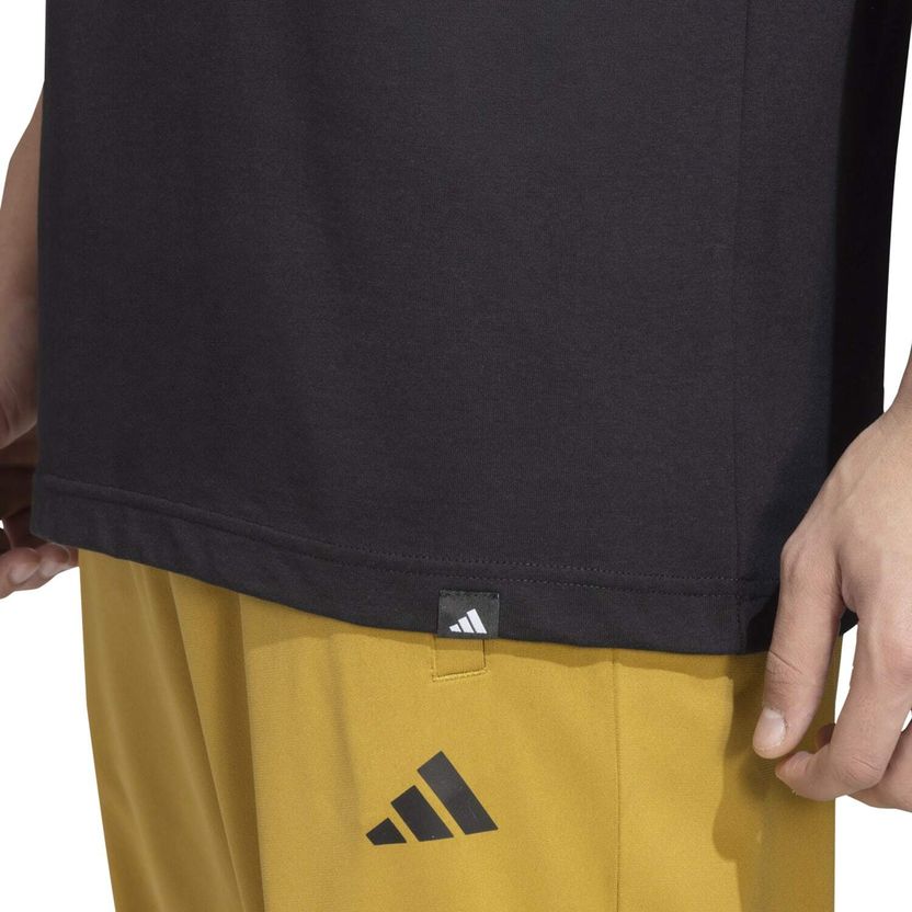 Adidas Men Black Cotton Blend T-Shirt - Image 7