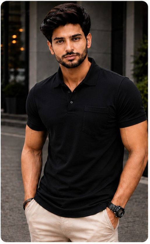 sports mtex Solid Men Polo Neck Brown T-Shirt - Image 6