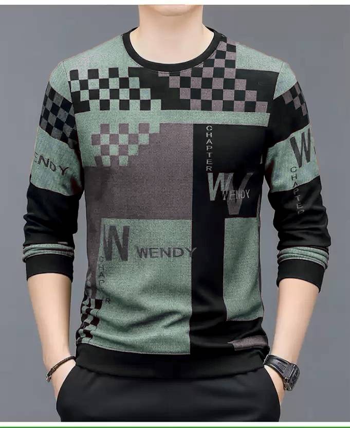 sti Men Printed Round Neck Polyester Purple T-Shirt