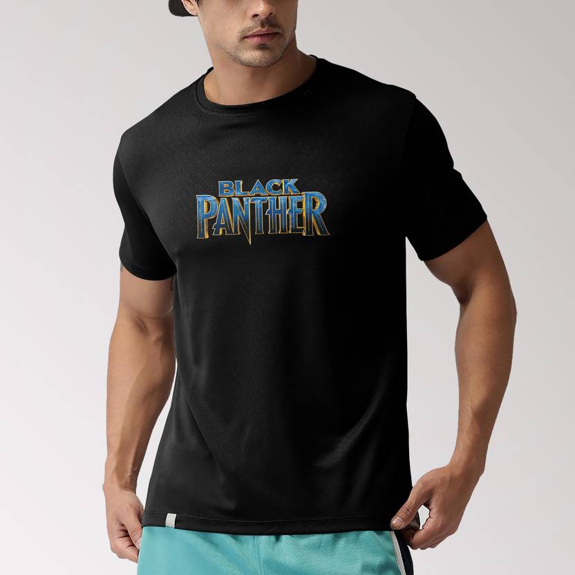MASTYLE Men Superhero Round Neck Polycotton Black T-Shirt