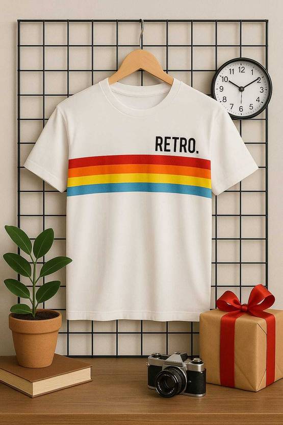 Austivo Men Printed Round Neck Cotton Blend Multicolor T-Shirt