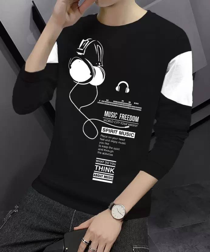 Menkovy Boys Typography, Printed Cotton Blend Regular T Shirt