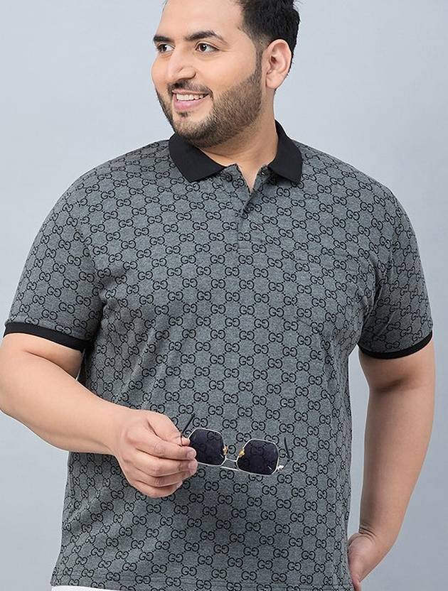 Austivo Men Printed Polo Neck Cotton Blend Multicolor T-Shirt