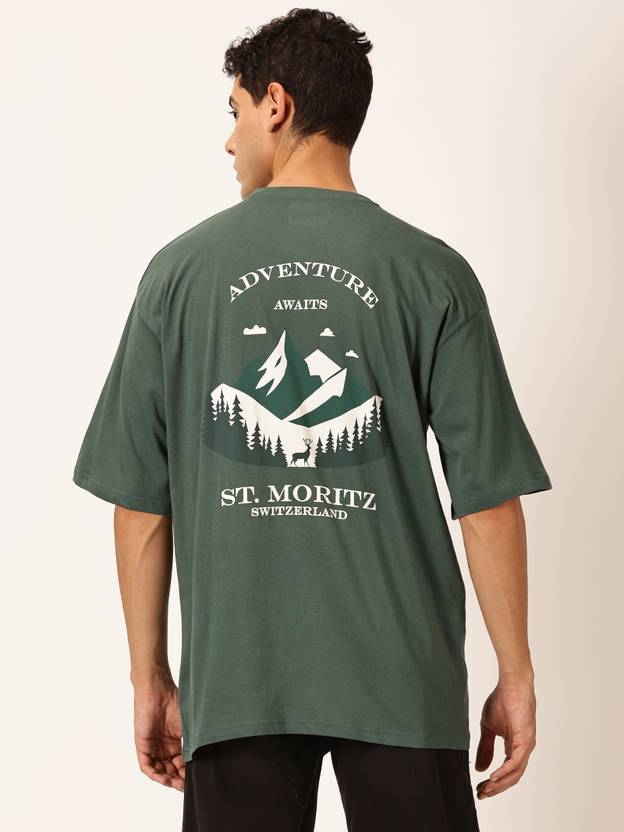 THOMAS SCOTT Printed Men Round Neck Green T-Shirt