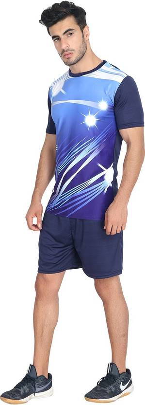 Sweet Desires Printed Men Round Neck Blue T-Shirt