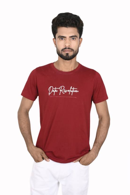 Turtlebay Clothing Men Solid Round Neck Pure Cotton Red T-Shirt