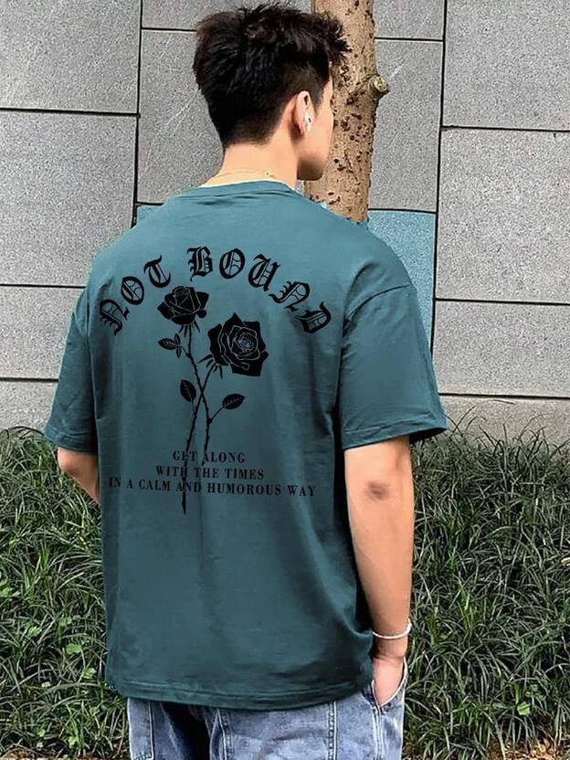 RIGO Typography Men Round Neck Green T-Shirt
