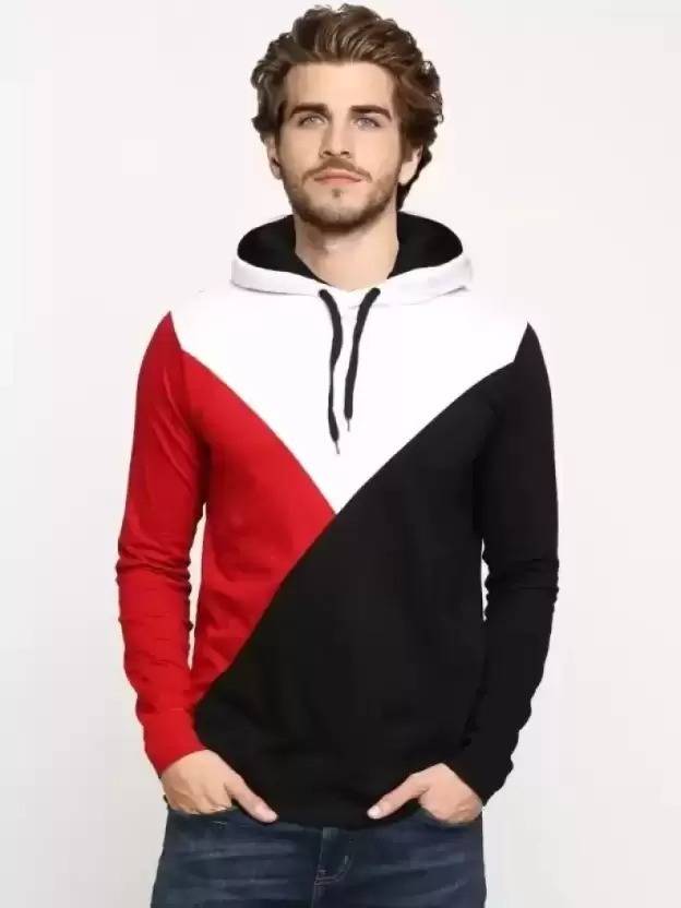GIRLS SHOPPIE Men Solid Hooded Neck Polycotton White, Red, Black T-Shirt