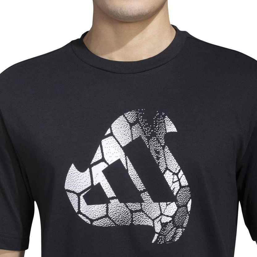 Adidas Men Black Cotton Blend T-Shirt - Image 6