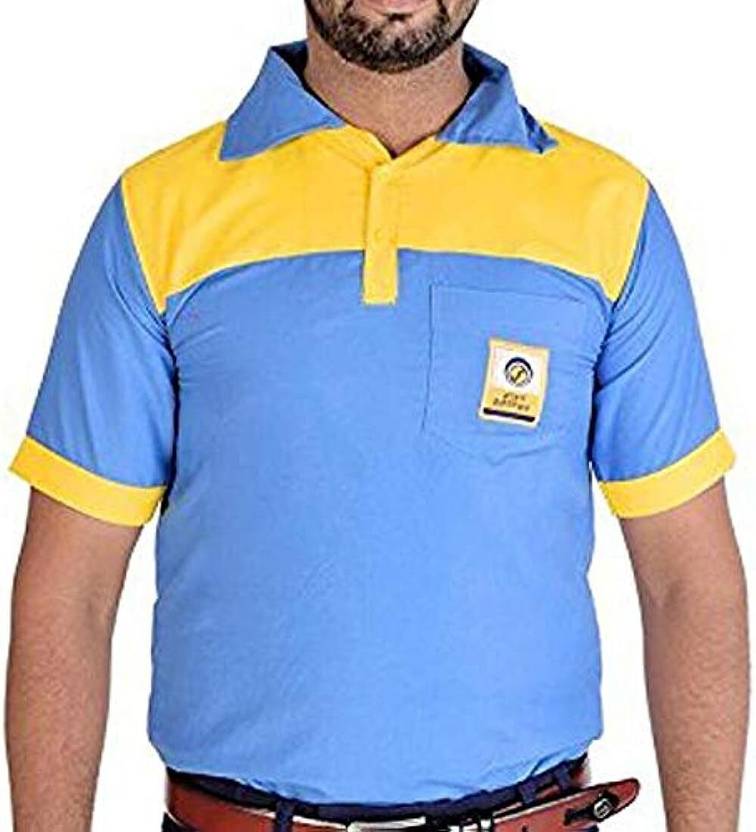 UNISIM Men Colorblock Polo Neck Polycotton Multicolor T-Shirt