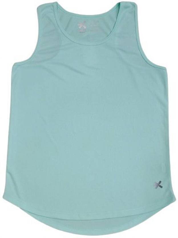 HRX by Hrithik Roshan Women Solid Round Neck Polyester Green T-Shirt