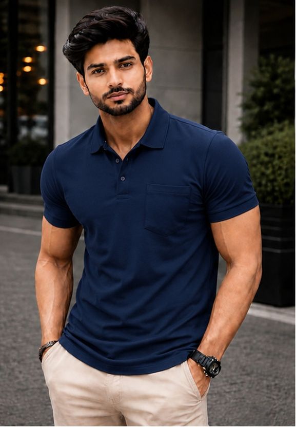 sports mtex Solid Men Polo Neck Brown T-Shirt - Image 9