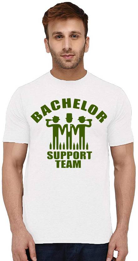 Aseria Men Printed Round Neck Cotton Blend White T-Shirt