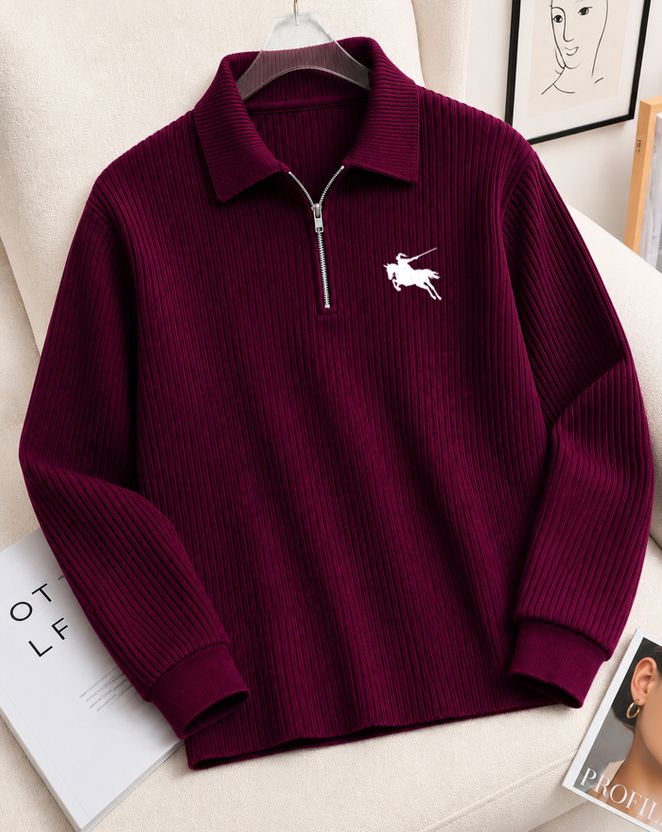 AOOSH Men Full Sleeve Self Design Sweatshirt - Image 1