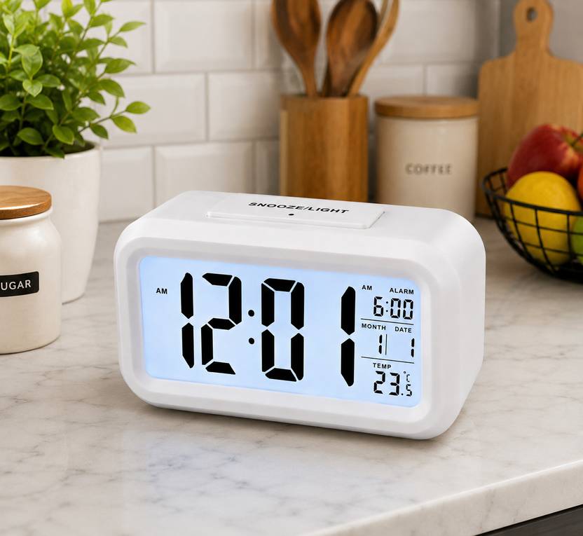 unicornzone Digital White Clock