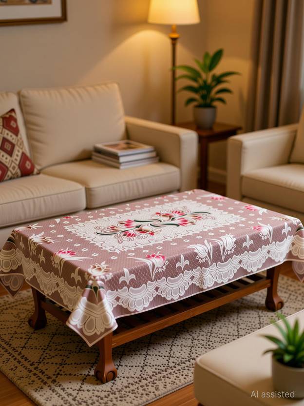 Dakshya Industries Cotton 4 Seater Abstract Table Cover