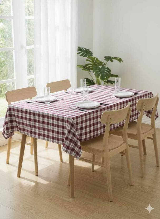 BMT Cotton 4 Seater Checkered Table Cover