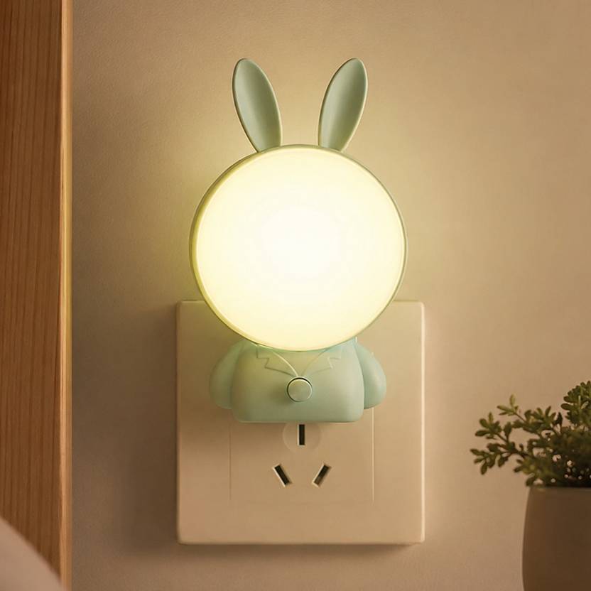 Chocozone 2 Color Changable Bunny Night Lamp for Room Plug in Night Light for Bedroom Night Lamp