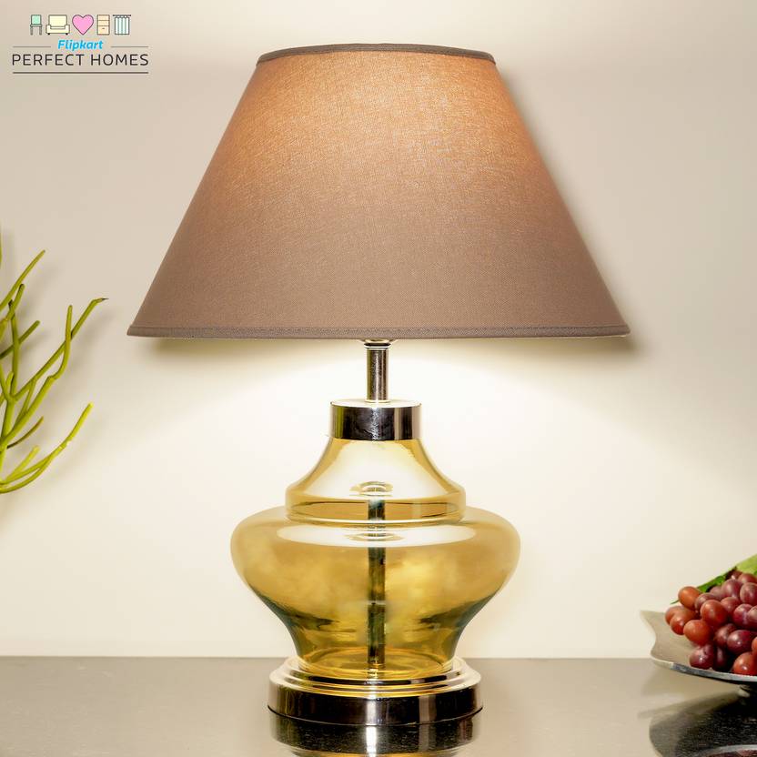 Flipkart Perfect Homes Jemma Smoke and Nickel Finish Table Lamp Price