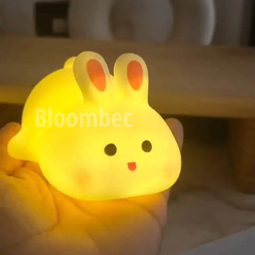Bloombec Mini Rabbit Night Light – Yellow LED Decorative Lamp for Kids, Girls, Boys Night Lamp
