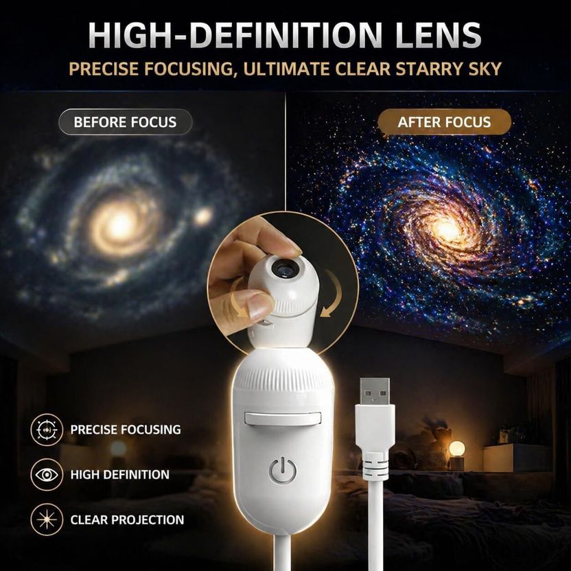 PREDIKSAWILLA Galaxy Projector Light with 6 Slides - Image 5
