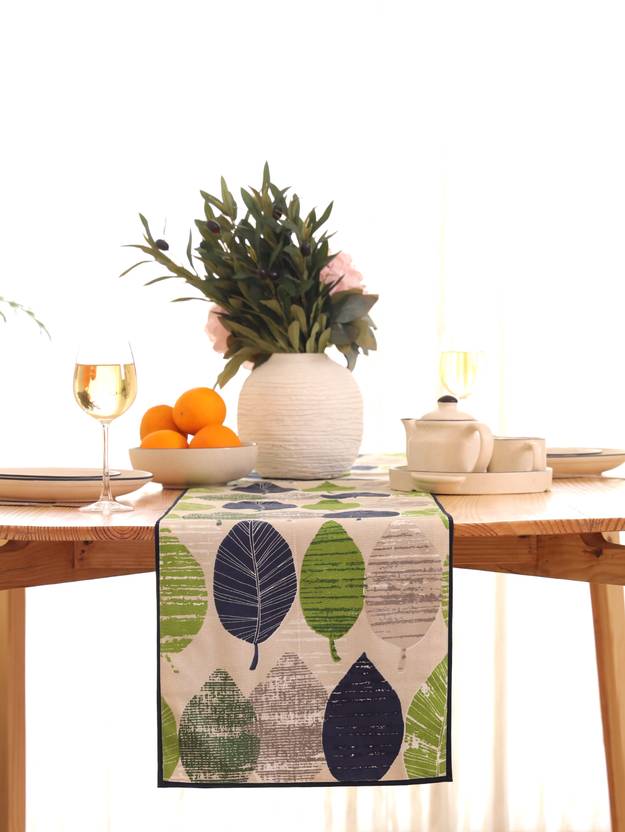 BILBERRY Furnishing By Preeti Grover Dark Blue 13 cm Table Runner