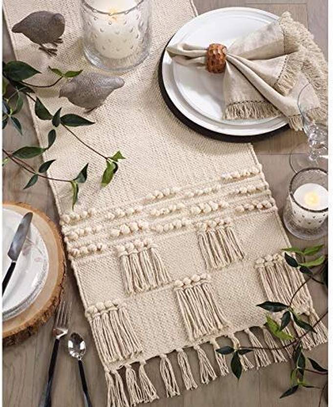 Bloomtex Beige 137 cm Reversible Table Runner