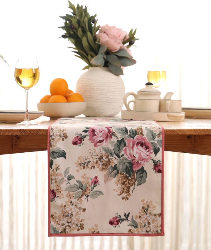 BILBERRY Furnishing By Preeti Grover Pink 13 cm Table Runner
